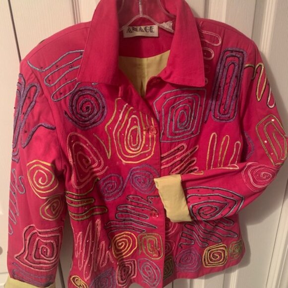Artsy Jacket/Multi Color/Pink! - Picture 1 of 6
